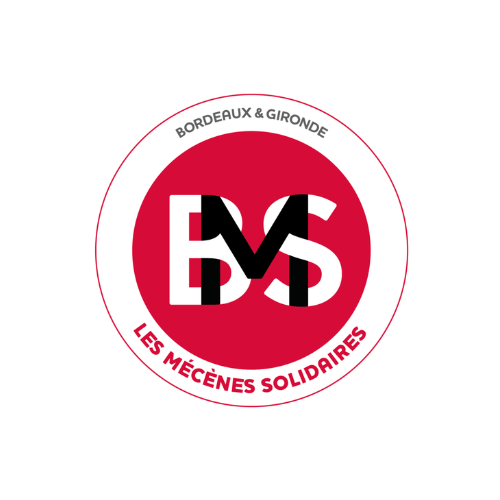 Logo de l'association Les Mécènes Solidaires avec les lettres B, S, et un cercle rouge.